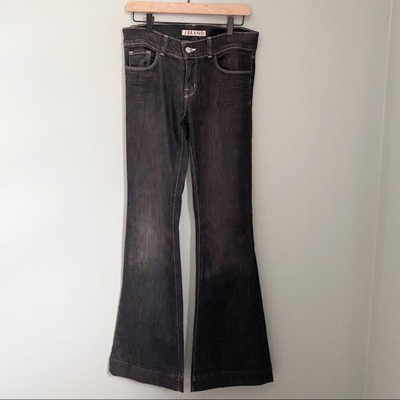 J Brand Lovestory Flare Bell Bottom Wide Leg Jeans in Ash - Picture 2 of 9